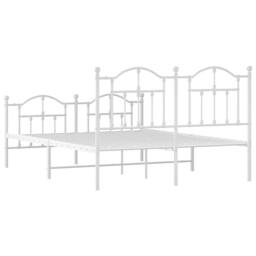 Berkfield Home Metal Bed Frame with Headboard & Footboard White 140x200 cm - thumbnail 7