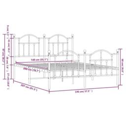 Berkfield Home Metal Bed Frame with Headboard & Footboard White 140x200 cm - thumbnail 9