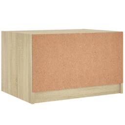 Berkfield Home Modern Coffee Table with Glass Doors Sonoma Oak 68x50x42 cm in Light Tan - Size: 68 x 50 x 42 cm - thumbnail 8