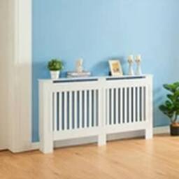 Havendro Traditional Wood Wall Cabinet MDF Slats, White, L in White - Size: Large - thumbnail 2