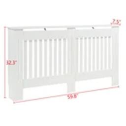 Havendro Traditional Wood Wall Cabinet MDF Slats, White, L in White - Size: Large - thumbnail 3