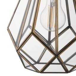 First Choice Lighting Polly - Antique Brass & Glass Pendant Ceiling Light in Bronze - thumbnail 5