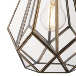 First Choice Lighting Polly - Antique Brass & Glass Pendant Ceiling Light in Bronze - thumbnail 6