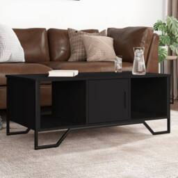 Berkfield Home Durable Coffee Table Black 100x51x40 cm Engineered Wood - Size: 100 x 51 x 40 cm - thumbnail 2