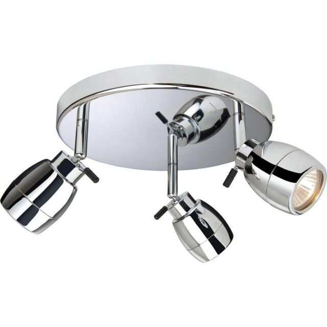 Netlighting Marine 3 Light Flush Bathroom Ceiling Light Chrome IP44 GU10 in Grey