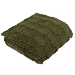 Furn Pines Faux Fur Throw in Green - Size: 150 cm × 200 cm - thumbnail 5