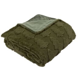 Furn Pines Faux Fur Throw in Green - Size: 150 cm × 200 cm - thumbnail 4