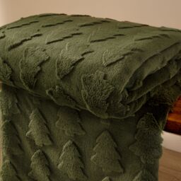 Furn Pines Faux Fur Throw in Green - Size: 150 cm × 200 cm - thumbnail 3