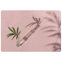 Benjamin Tate Design Botanical Leaf On Pink Designer Rug in Natural - Size: Large - thumbnail 1