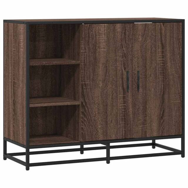 Berkfield Home Sideboard Brown Oak 92x35x76 cm Engineered Wood - Size: 92 x 35 x 76 cm - image 1