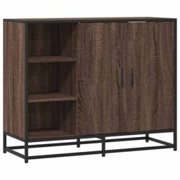 Berkfield Home Sideboard Brown Oak 92x35x76 cm Engineered Wood - Size: 92 x 35 x 76 cm - thumbnail 1