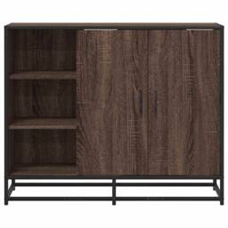 Berkfield Home Sideboard Brown Oak 92x35x76 cm Engineered Wood - Size: 92 x 35 x 76 cm - thumbnail 4