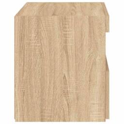 Berkfield Home Beautiful Bedside Cabinet with LED Lights Sonoma Oak 50x40x45 cm in Brown - Size: 50 x 40 x 45 cm - thumbnail 9