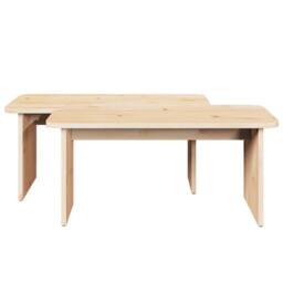 Berkfield Home Coffee Table 2 pcs Natural Solid pine wood - thumbnail 9