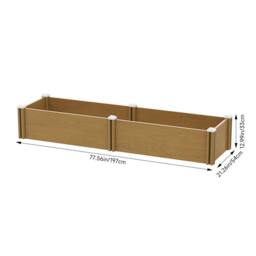 Living and Home Plastic Wood-Grain Raised Garden Bed Planter in Brown - Size: Large - thumbnail 7