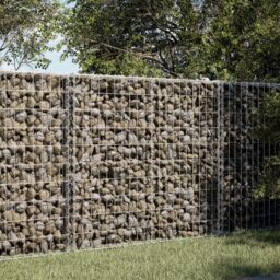 Berkfield Home Gabion Basket with Cover 150x100x100 cm Galvanised Iron in Silver - Size: 150 x 100 x 100 cm