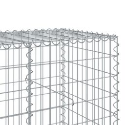 Berkfield Home Gabion Basket with Cover 150x100x100 cm Galvanised Iron in Silver - Size: 150 x 100 x 100 cm - thumbnail 6