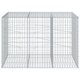 Berkfield Home Gabion Basket with Cover 150x100x100 cm Galvanised Iron in Silver - Size: 150 x 100 x 100 cm - thumbnail 3