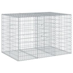 Berkfield Home Gabion Basket with Cover 150x100x100 cm Galvanised Iron in Silver - Size: 150 x 100 x 100 cm - thumbnail 2