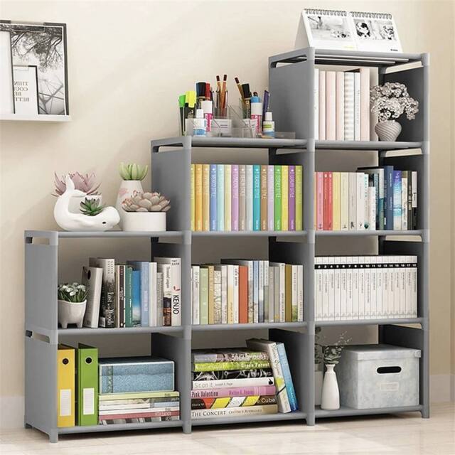 Nordara 9-Cube Modern Bookcase Storage Shelf Display Unit Organizer in Dark Grey - image 1