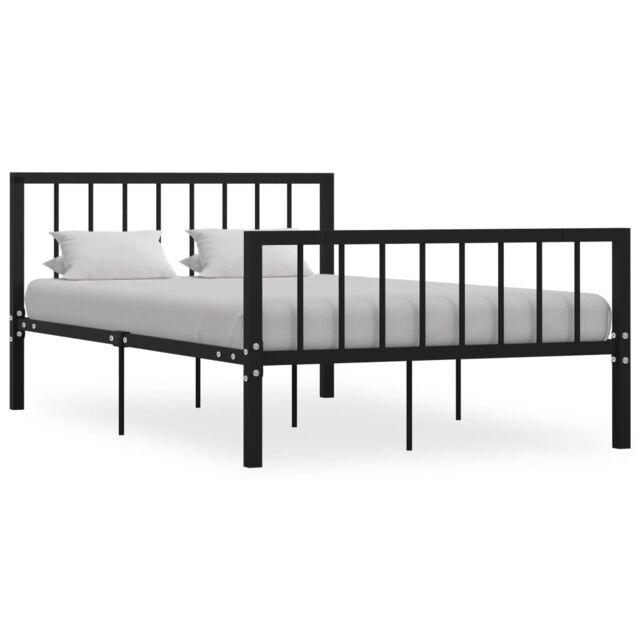 Berkfield Home Bed Frame Black Metal 120x200 cm - Size: Small Double - image 1