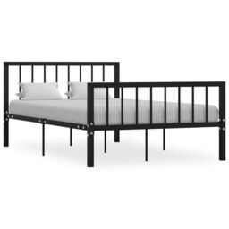 Berkfield Home Bed Frame Black Metal 120x200 cm - Size: Small Double - thumbnail 1