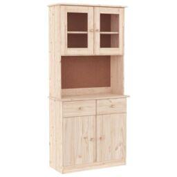 Berkfield Home Highboard ALTA 77x35x165 cm Solid Wood Pine in Brown - Size: 77 x 35 x 165 cm - thumbnail 2