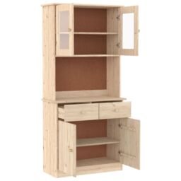 Berkfield Home Highboard ALTA 77x35x165 cm Solid Wood Pine in Brown - Size: 77 x 35 x 165 cm - thumbnail 4