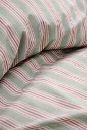CHRISTY 'Calder Stripe' Heritage Inspired Cotton Percale Duvet Cover Set in Pink - Size: Double - thumbnail 3