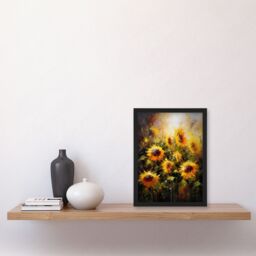 Artery8 Wall Art Print Sunflower Field Vibrant Oil Painting Yellow Orange Green Large Flower Summer Blooms Nature Colourful Bright Floral Modern - thumbnail 4