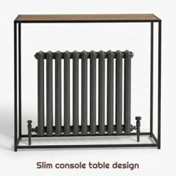 FORGEVIO Rustic Free Standing Radiator Hallway Console Side Table in Black - thumbnail 4