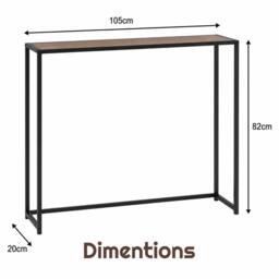 FORGEVIO Rustic Free Standing Radiator Hallway Console Side Table in Black - thumbnail 2