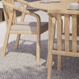 Royalcraft Maris 4-Seater Round with Riven chairs in Natural - thumbnail 2