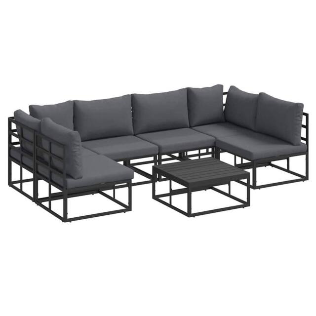 Berkfield Home Garden Sofa Set 7 pcs Black 70 x 70 x 32 cm Aluminium - image 1