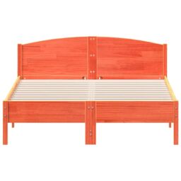 Berkfield Home Bed Frame without Mattress Wax Brown 160x200 cm Solid Wood Pine - thumbnail 4