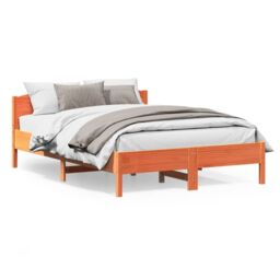 Berkfield Home Bed Frame without Mattress Wax Brown 160x200 cm Solid Wood Pine - thumbnail 2