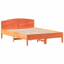 Berkfield Home Bed Frame without Mattress Wax Brown 160x200 cm Solid Wood Pine - thumbnail 3