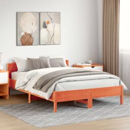 Berkfield Home Bed Frame without Mattress Wax Brown 160x200 cm Solid Wood Pine - thumbnail 1