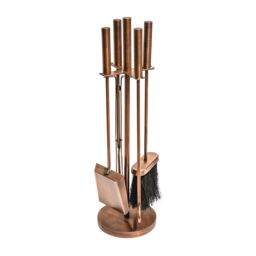 Ivyline Copper Fireside Companion Set Round