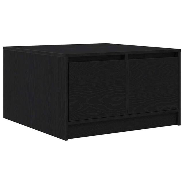 Berkfield Home Coffee Table with Drawers Black Oak 70.5x70x40 cm - image 1
