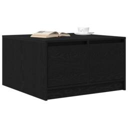 Berkfield Home Coffee Table with Drawers Black Oak 70.5x70x40 cm - thumbnail 4
