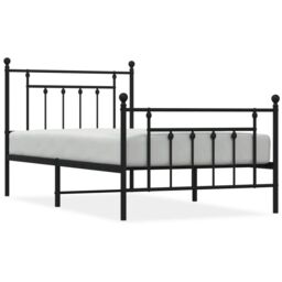 Berkfield Home Metal Bed Frame with Headboard & Footboard Black 100x190 cm - thumbnail 2