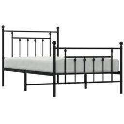 Berkfield Home Metal Bed Frame with Headboard & Footboard Black 100x190 cm - thumbnail 4