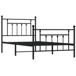 Berkfield Home Metal Bed Frame with Headboard & Footboard Black 100x190 cm - thumbnail 5