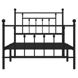Berkfield Home Metal Bed Frame with Headboard & Footboard Black 100x190 cm - thumbnail 6