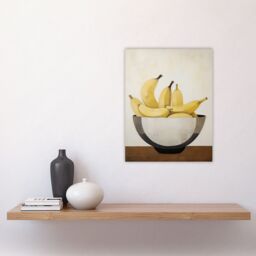 "Artery8 Wall Art Print Banana Bowl Minimalist Painting Still Life Simple Kitchen Poster in Yellow - Size: W24"" x H32""" - thumbnail 4