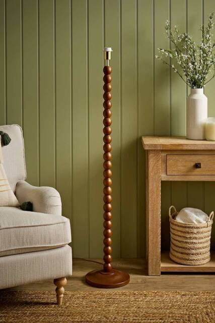 ValueLights Bobbin Wooden Bobble Floor Lamp Base in Walnut - image 1