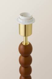 ValueLights Bobbin Wooden Bobble Floor Lamp Base in Walnut - thumbnail 3