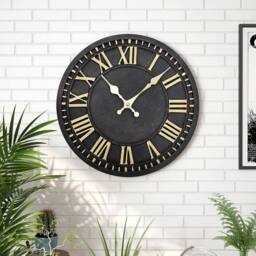 "Kelvenix 12"" Outdoor Garden Roman Wall Clocks in Black - Size: 0.6m2" - thumbnail 4