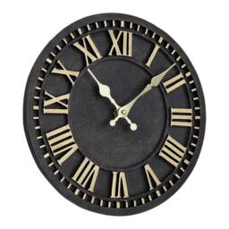"Kelvenix 12"" Outdoor Garden Roman Wall Clocks in Black - Size: 0.6m2" - thumbnail 1